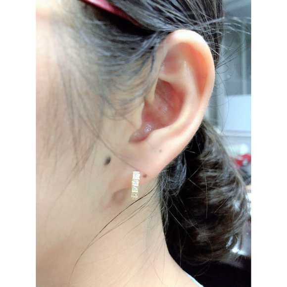Real Diamond Dainty Huggies Earrings Yellow Gold